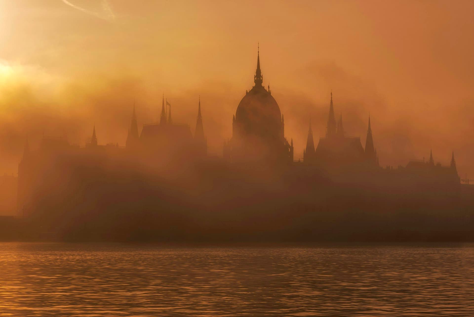 Budapest skyline in golden-hour light