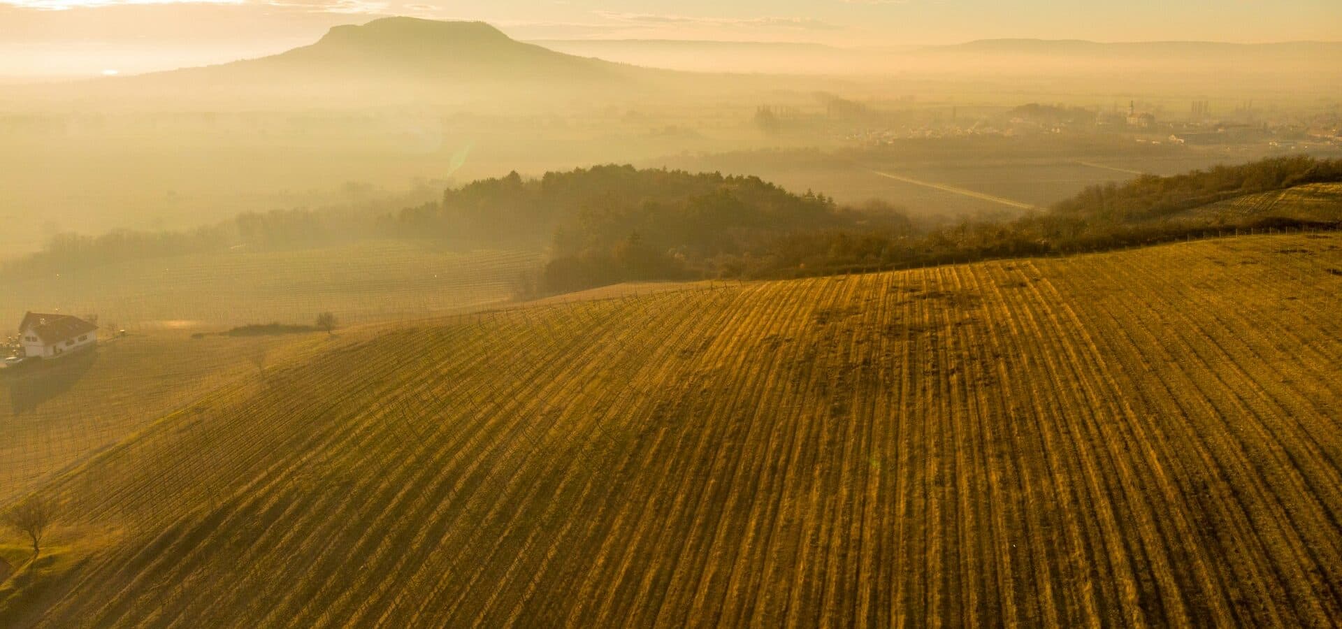 Rolling Hungarian countryside hills